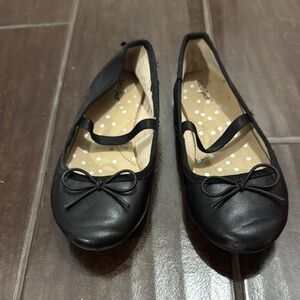 Cat and Jack Black Kids girls ballet Shoes flats  with Bow Detail